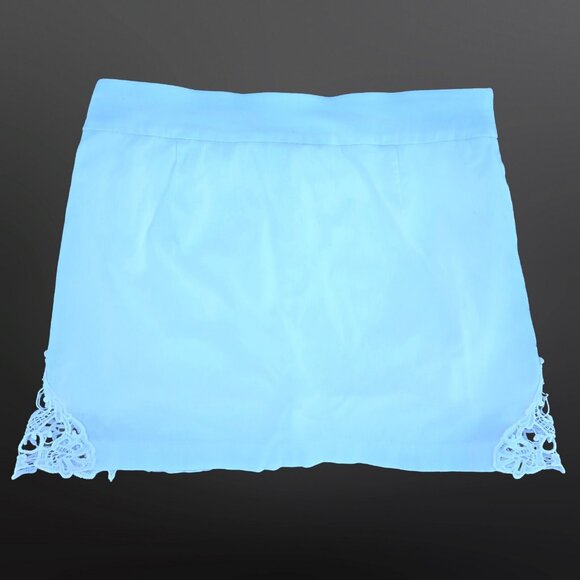 Y2K White Mini Skirt Skort Lace Trim Womens Size M Mid Rise Stretch Coquette - Picture 4 of 6